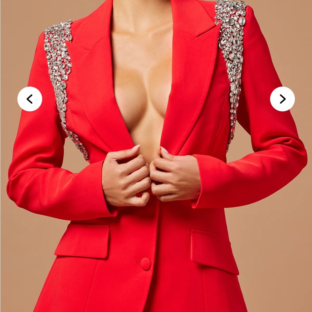 *BRAND NEW* Red Embellished Women's Two Piece Suit